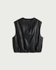 image 4 of F&F Faux Leather Gilet in Black