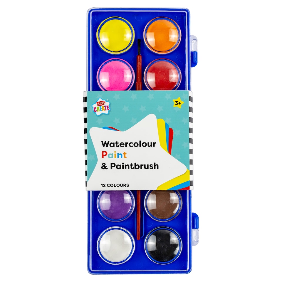 Kids Create Watercolour Paint & Paintbrush