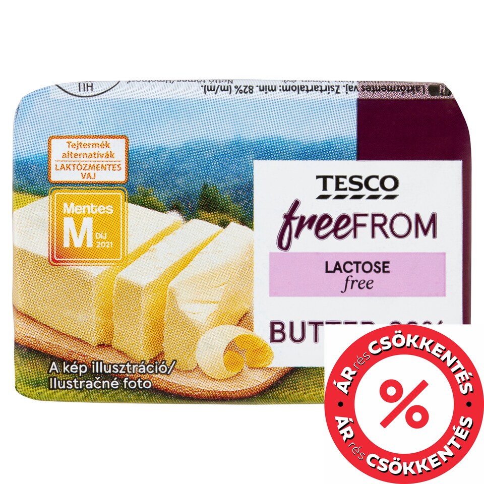 Tesco Free From laktózmentes vaj 82% 100 g