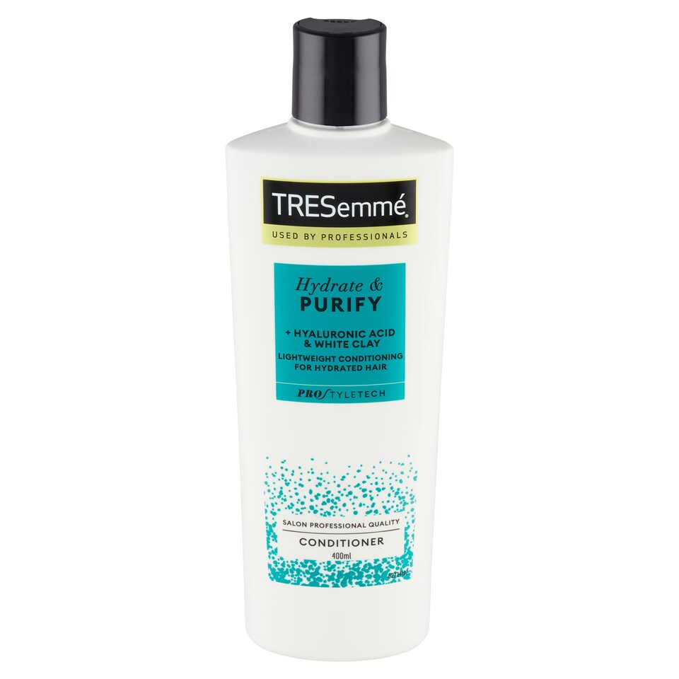obrázok 1 z TRESemmé Hydrate & Purify kondicionér s bielym ílom a kyselinou hyalurónovou na mastné vlasy 400 ml