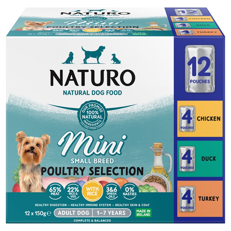 Naturo Mini Variety Pack with Rice Dog Food 12x150g