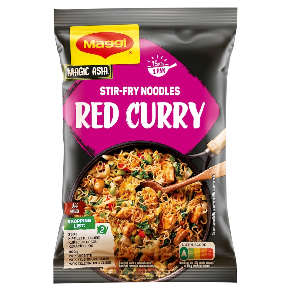MAGGI Nudle z pánve Červené kari, sáček 185g
