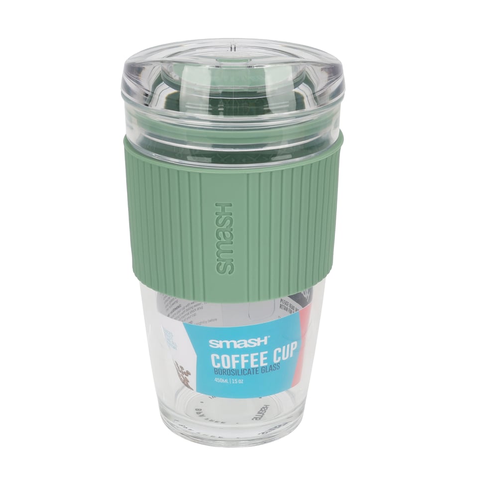 image 1 of SMASH GLASS SAGE COFFEE CUP 450ML