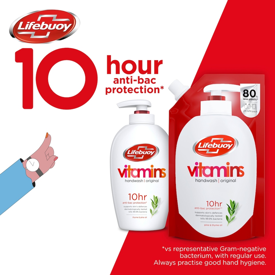 image 1 of Lifebuoy Vitamin Refill Antibacterial Handwash Pine&Thyme 500Ml