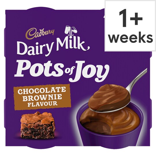 Cadbury Chocolate Brownie Pots Of Joy 4X65g Tesco Groceries