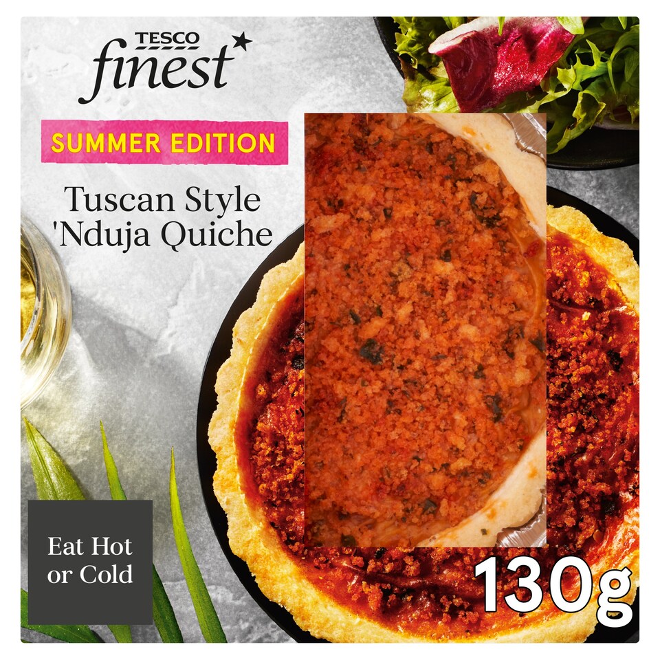Tesco Finest Tuscan Style Nduja Quiche 130G Tesco Groceries