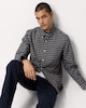 image 1 of F&F Pure Cotton Checked Oxford Shirt in Navy