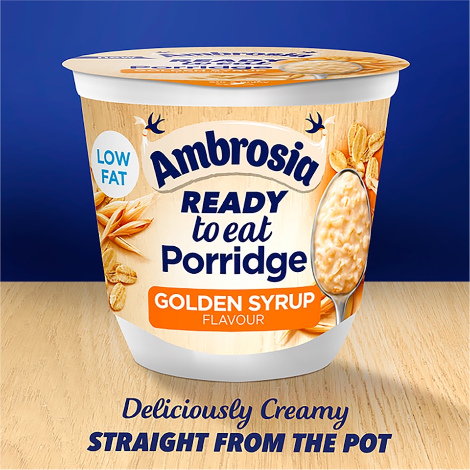 image 1 of Ambrosia Ready to Eat Porridge Oat Cereal Pot Golden Syrup 210g