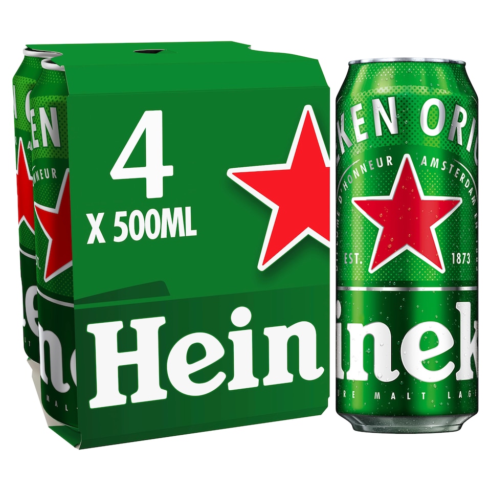 Heineken Lager Beer 4 X 500Ml