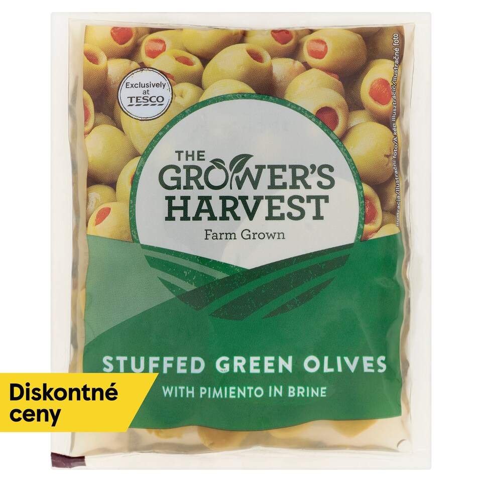 The Grower's Harvest Stuffed Green Olives with Pimiento in Brine 195 g