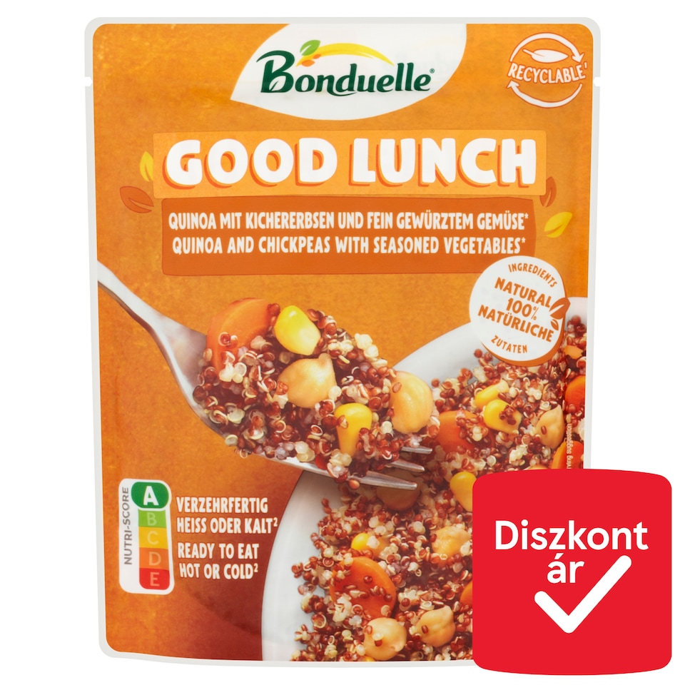 Bonduelle Good Lunch sárgarépa, csicseriborsó, kukorica és quinoa keveréke olívaolajjal 250 g  1. kép