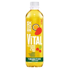 Deep River Rock Vital + Vitamin Water & Juice Mango Passionfruit Guarana & Moringa 450ml