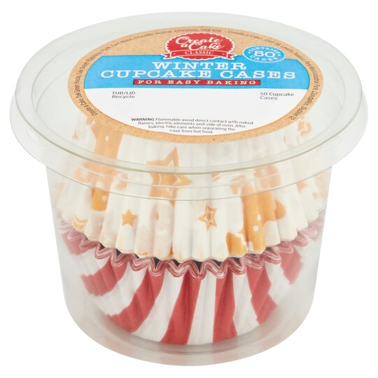 Create A Cake Winter Cupcake Cases 50 Tesco Groceries