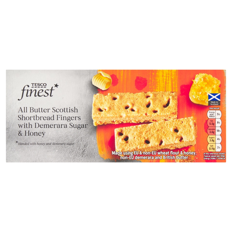 Tesco Finest All Butter Scottish Shortbread Fingers with Demerara Sugar & Honey 165 g