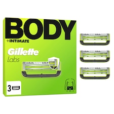 Gillette Labs Body + Intimate Razor Blade Refill Cartridges 3 pack