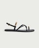 image 1 of F&F Metallic Detail Strappy Toe Ring Sandals in Black