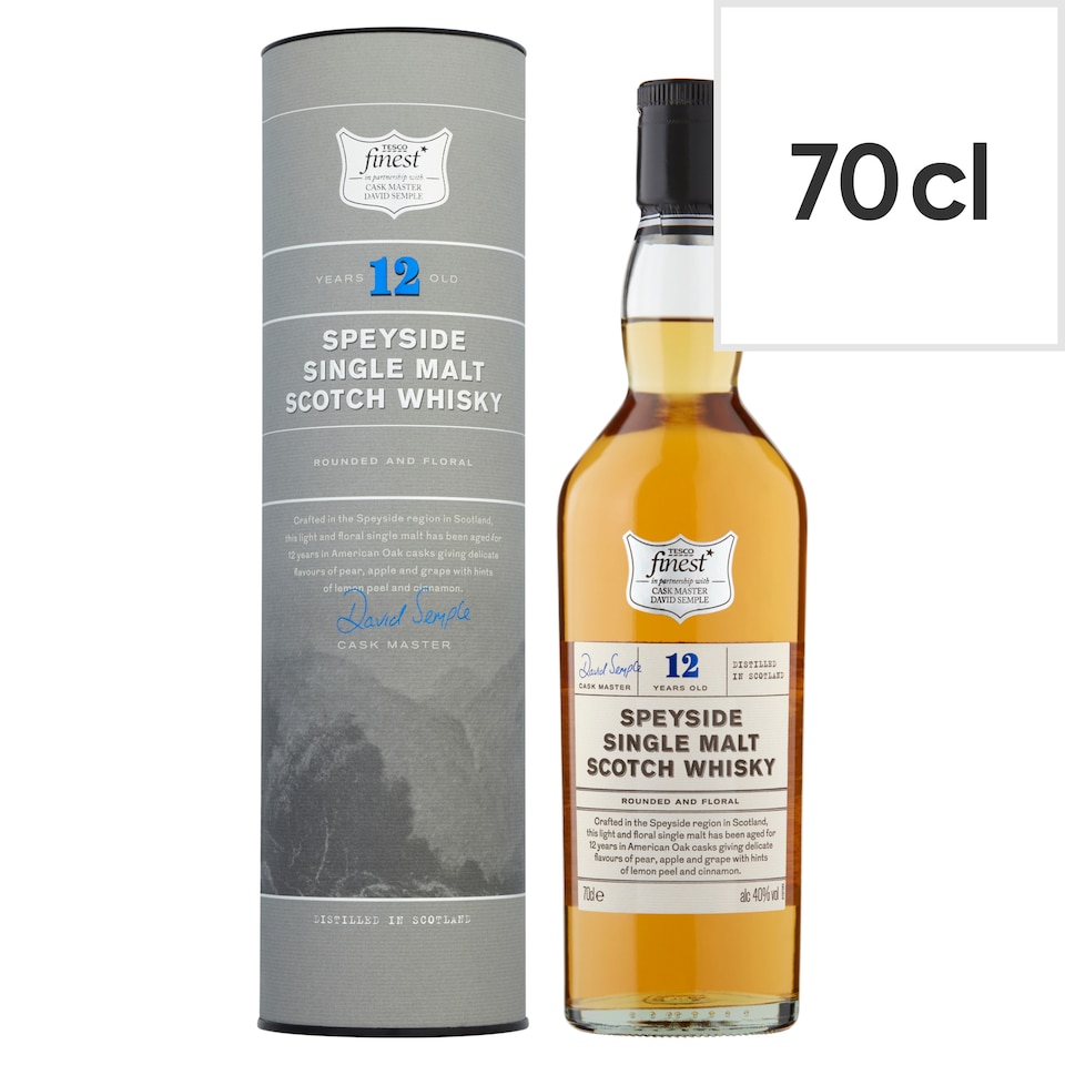Tesco Finest 12 Year Old Speyside Single Wsk 70Cl - Sweet