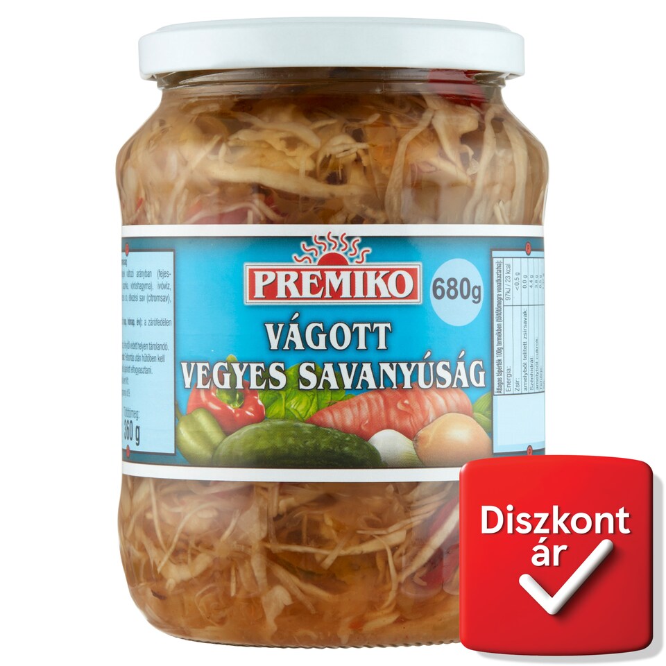 Premiko vágott vegyes savanyúság 680 g