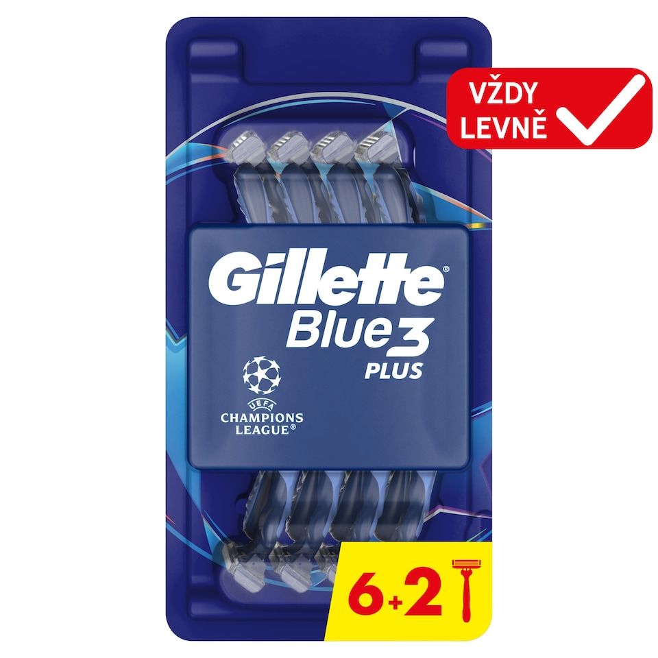 image 1 of Gillette Blue3 Plus Comfort, Disposable Razors For Men, 8-Pack Razors