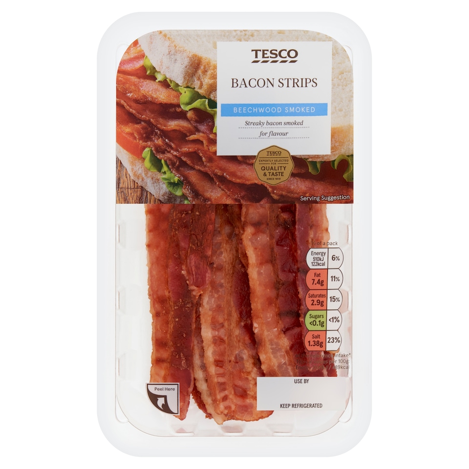 Tesco Bacon Strips 50G