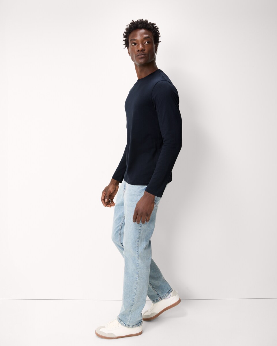 image 1 of F&F Pure Cotton Long Sleeved Top in Navy