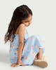 image 1 of F&F Girls Pure Cotton Ice Cream Print Sleeveless Dress in Multi Blue