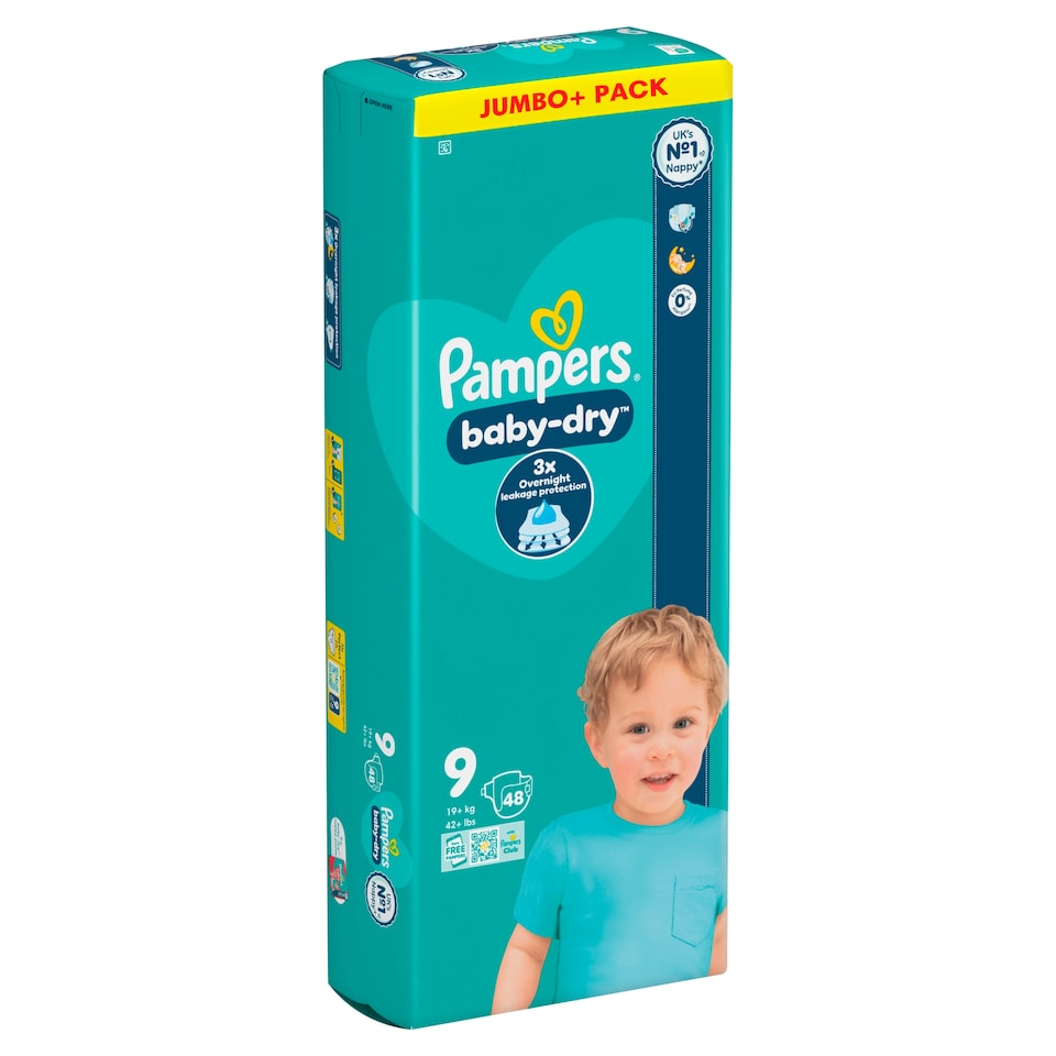 image 1 of Pampers Baby Dry Taped Size 9 Jumbo Pack 48 Nappies