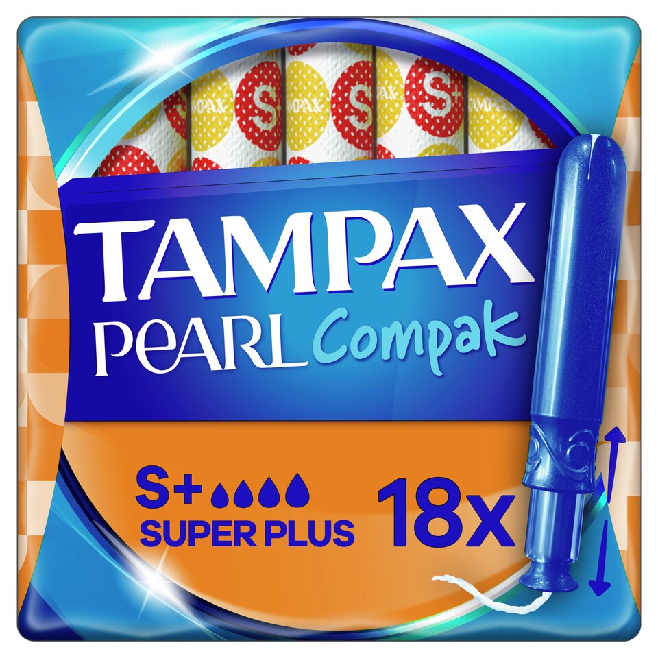 image 1 of Tampax Pearl Compak Super+ Applicator Tampons 18