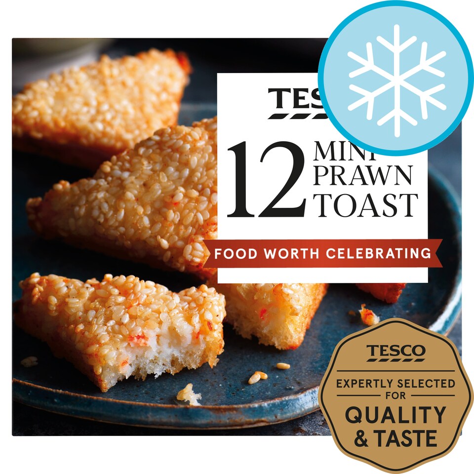 Tesco 12 Mini Prawn Toast 120G Tesco Groceries