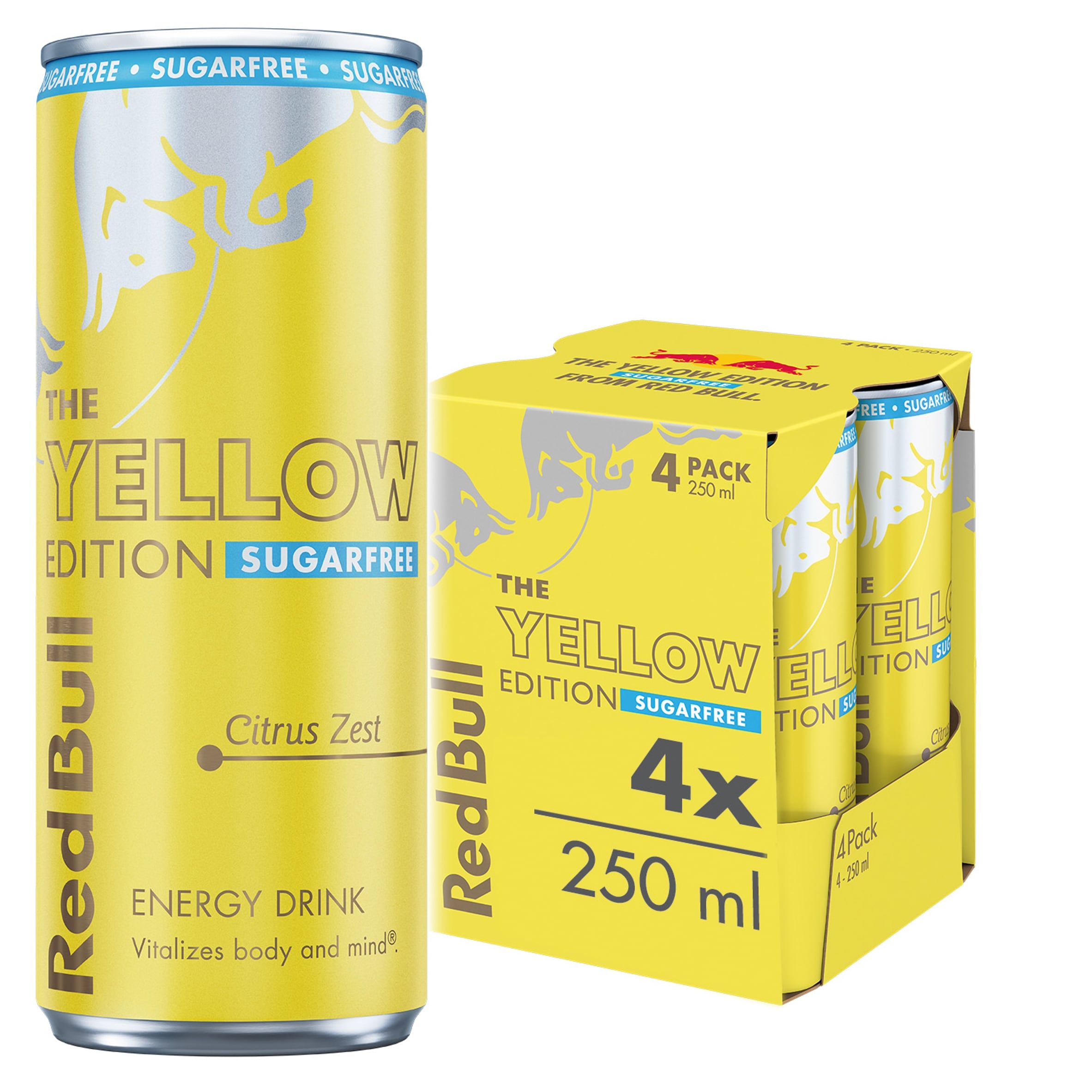 Red Bull The Summer Edition Sugar Free Citrus Zest Edition Energy Drink 4 x 250ml