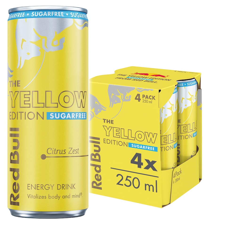 Red Bull The Summer Edition Sugar Free Citrus Zest Edition Energy Drink 4 x 250ml