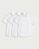 image 4 of F&F School Boys 3-Pack Regular Fit Short Sleeved Shirts in White