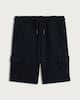 image 4 of F&F Boys Cotton Rich Drawstring Cargo Shorts in Black