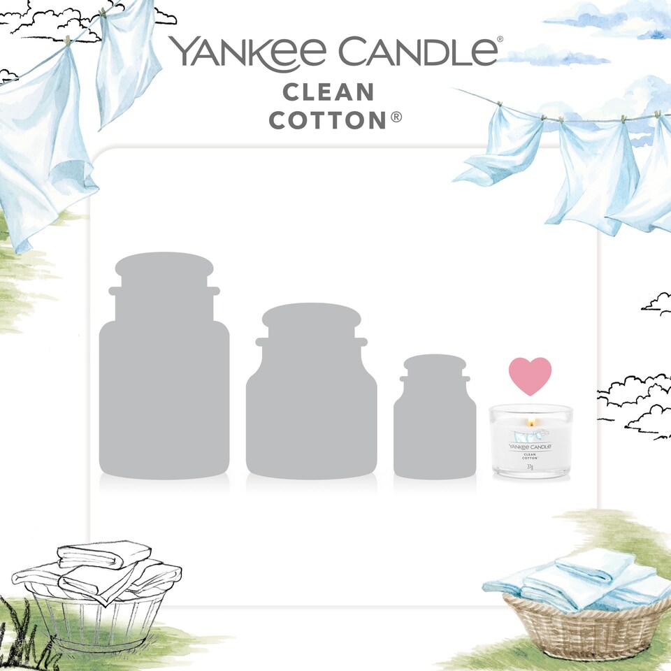 image 1 of Yankee Signature Clean Cotton Votive Candle 37g