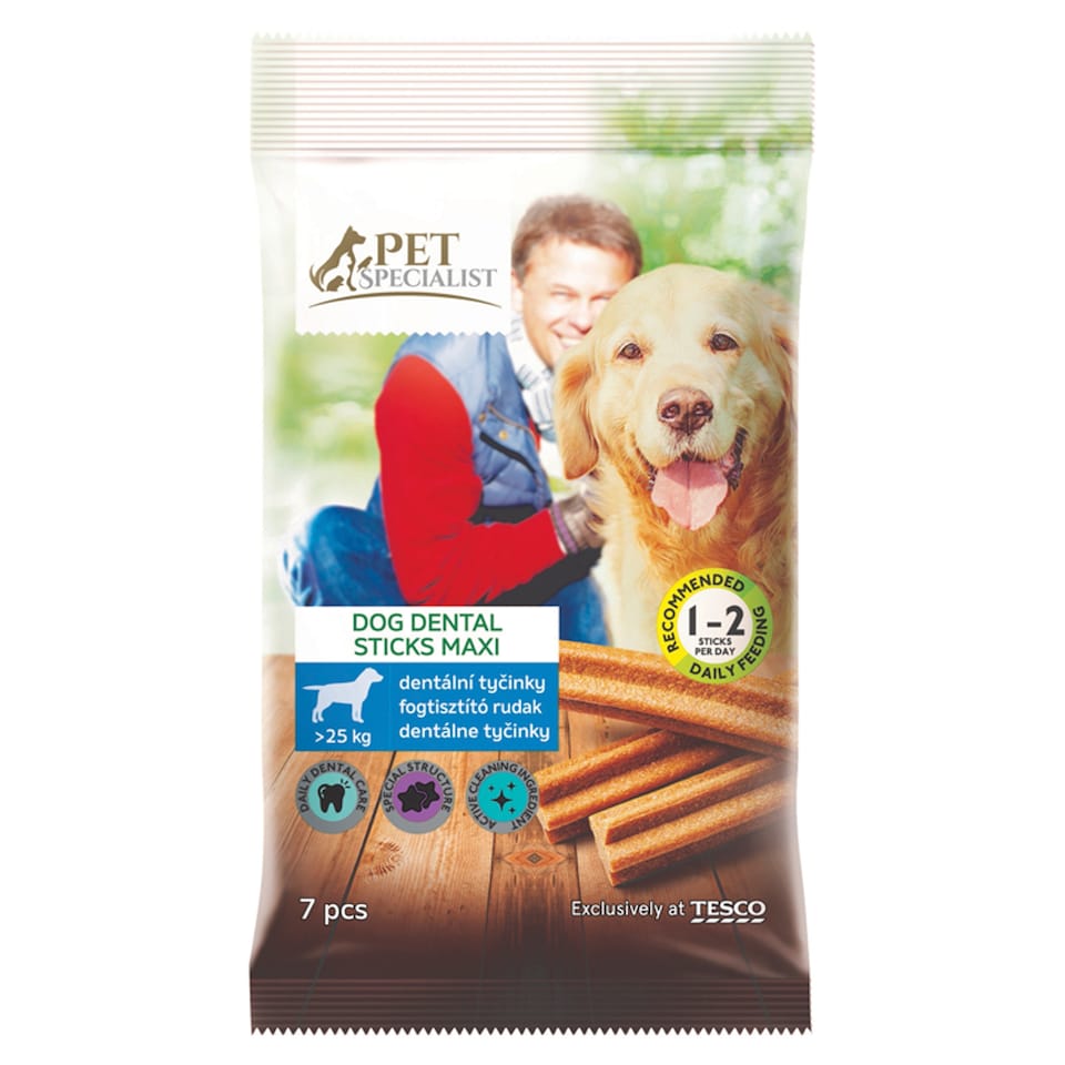 Tesco Pet Specialist Maxi fogtisztító rúd nagy méretű, felnőtt kutyák számára 7 db 270 g