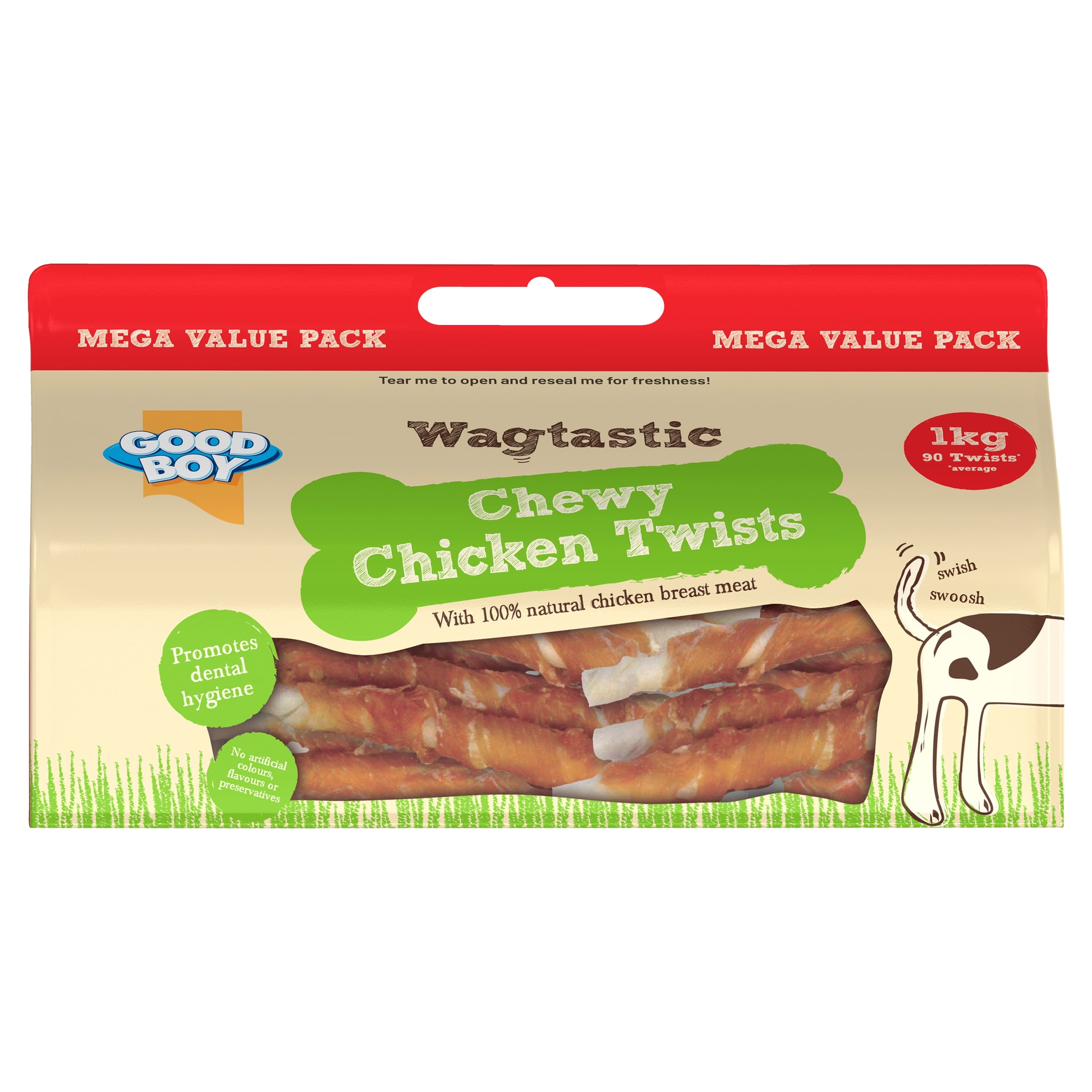 Good Boy Wagtastic Chicken Twists Dog Treats Mega Value Pack 1kg