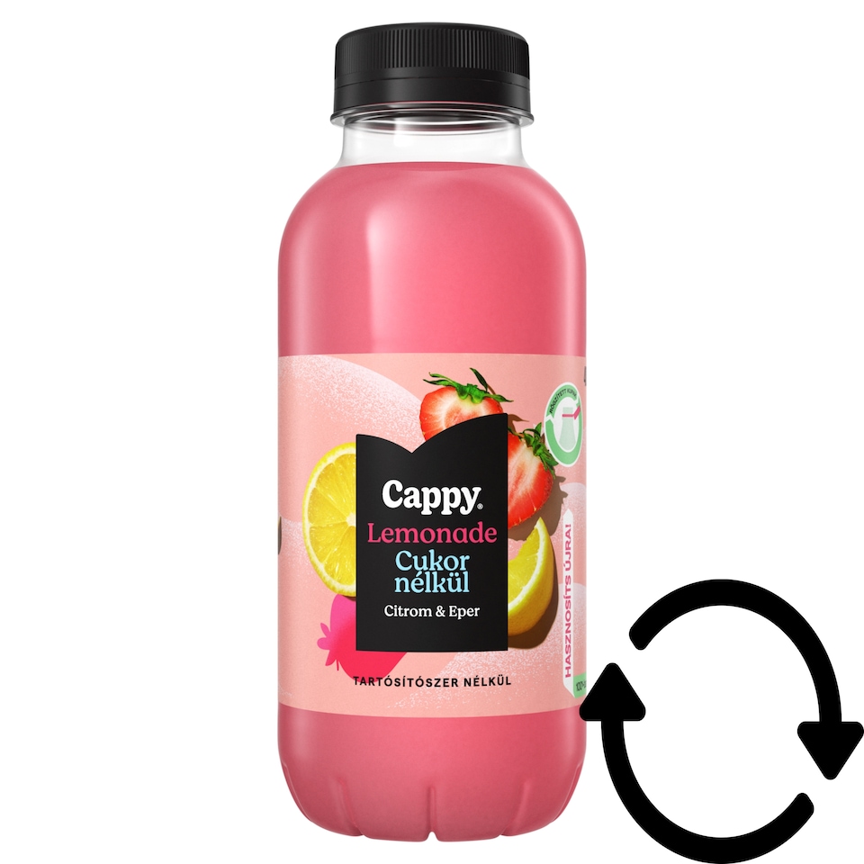 Cappy Lemonade Non-Carbonated Lemon Soft Drink with Strawberry Juice and Sweeteners 400 ml