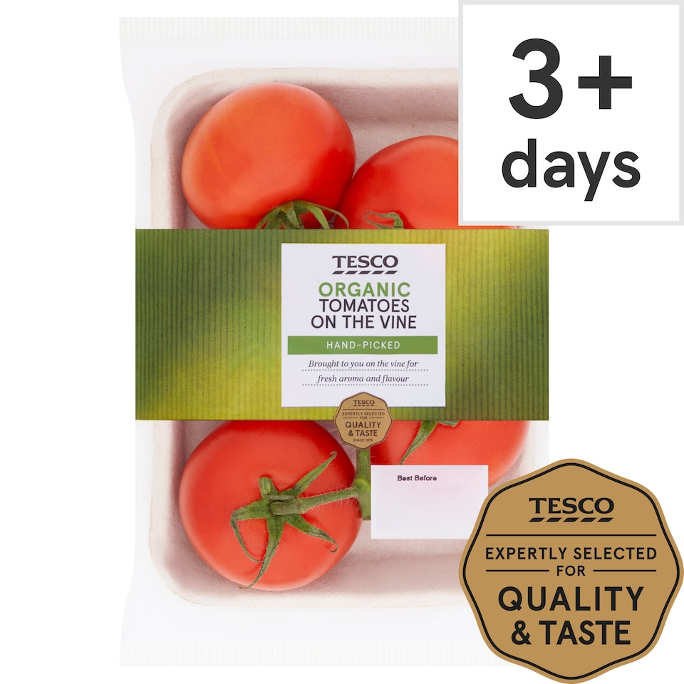 Tesco Organic Tomatoes On The Vine 400g