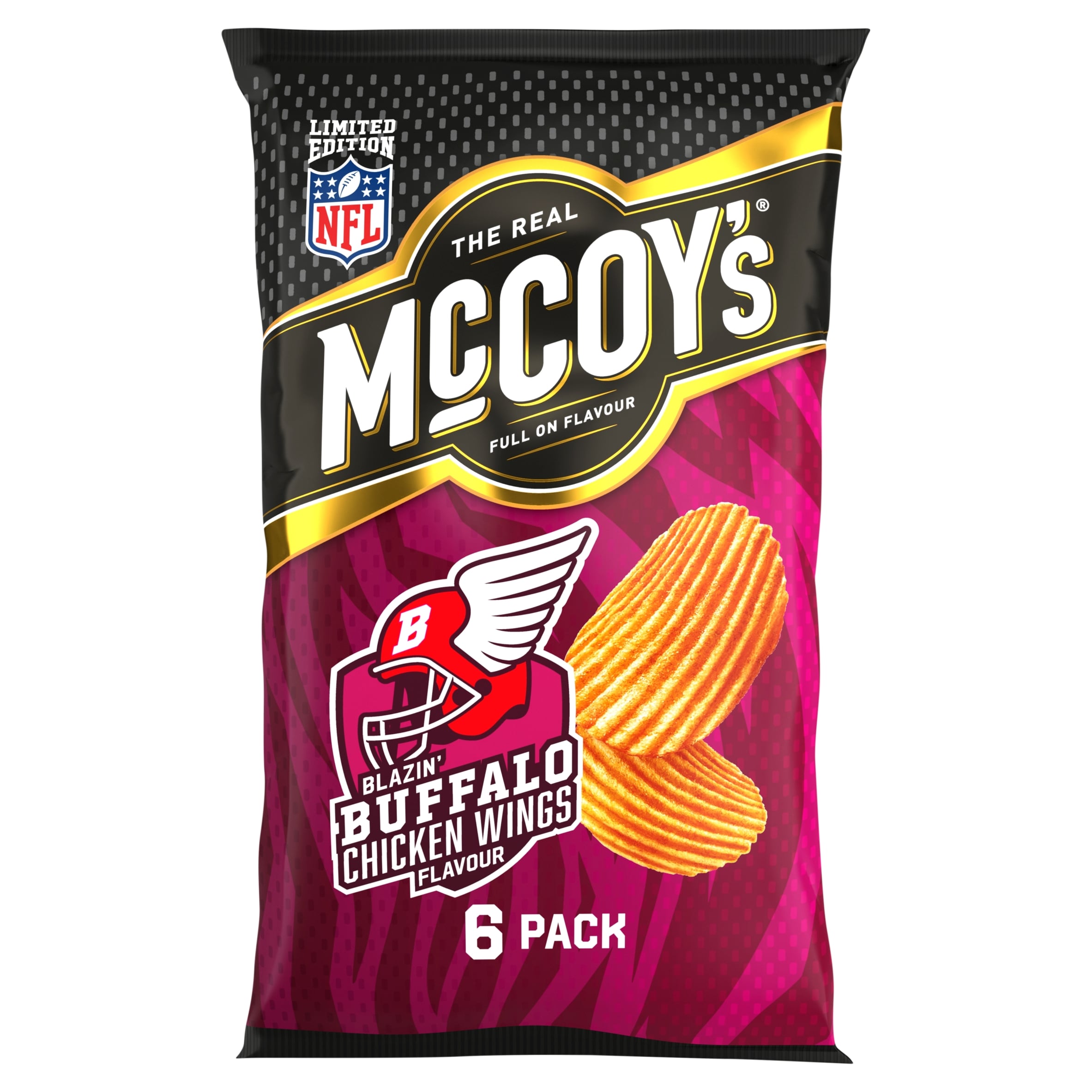 McCoy's Blazin' Buffalo Chicken Wings Multipack Crisps 6x25g