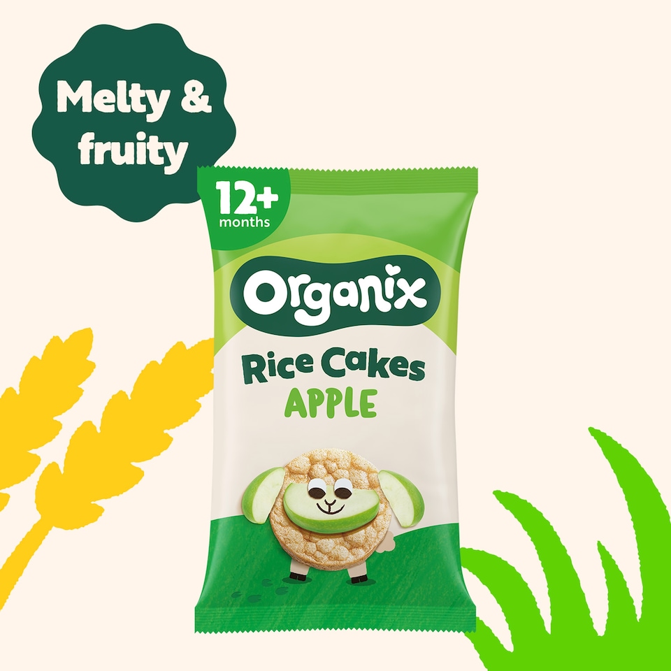 image 1 of Organix Apple Rice Cakes Multipack Organic Toddler Snack, 12 months+ 4x18g