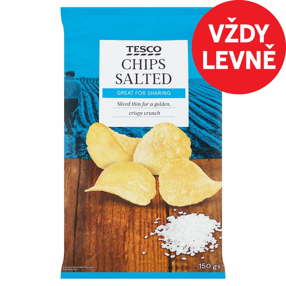 Tesco Chips Salted 150g