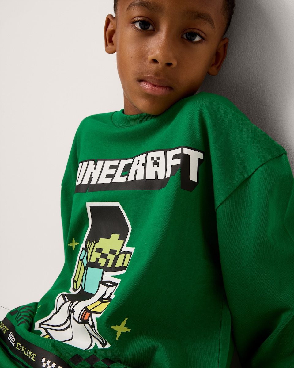 image 1 of Minecraft Pure Cotton Top in Green
