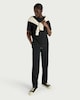 image 2 of F&F Edit Linen Rich Crew Neck T-Shirt in Black