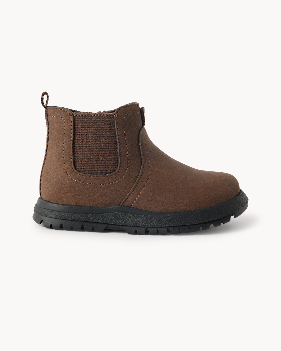 image 1 of F&F Boys Faux Leather Chelsea Boots in Brown