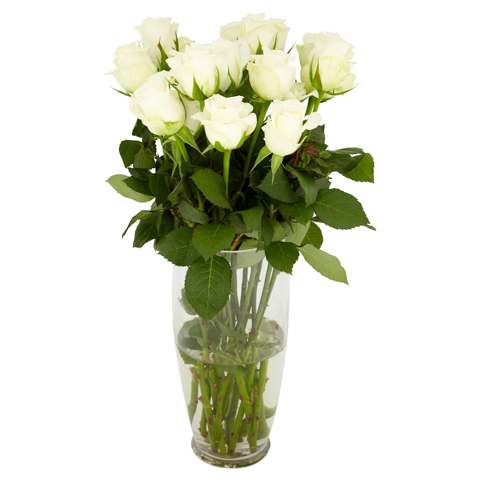 image 1 of Tesco White Roses Flowers Bouquet