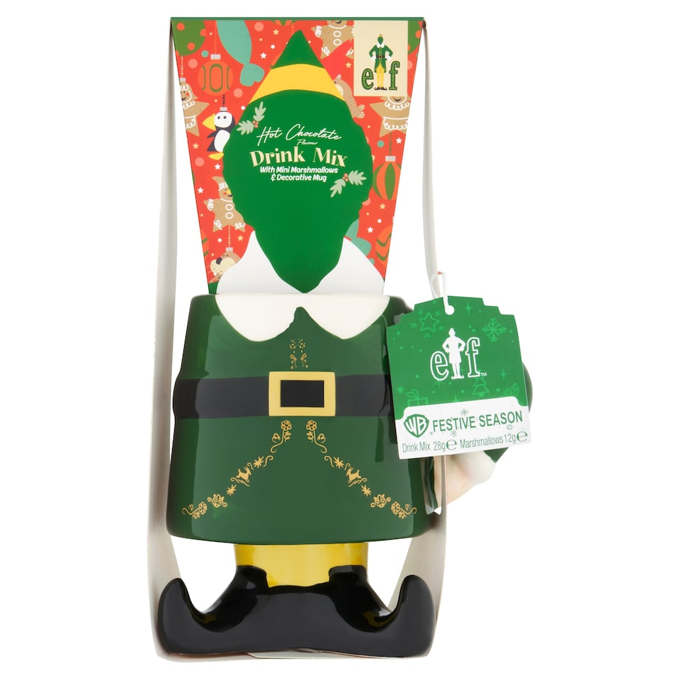 Elf Shaped Mug & Hot Chocolate Christmas Gift Set