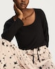 image 2 of F&F Ribbed Scoop Neck Star Print Pyjama Set in Multi Black