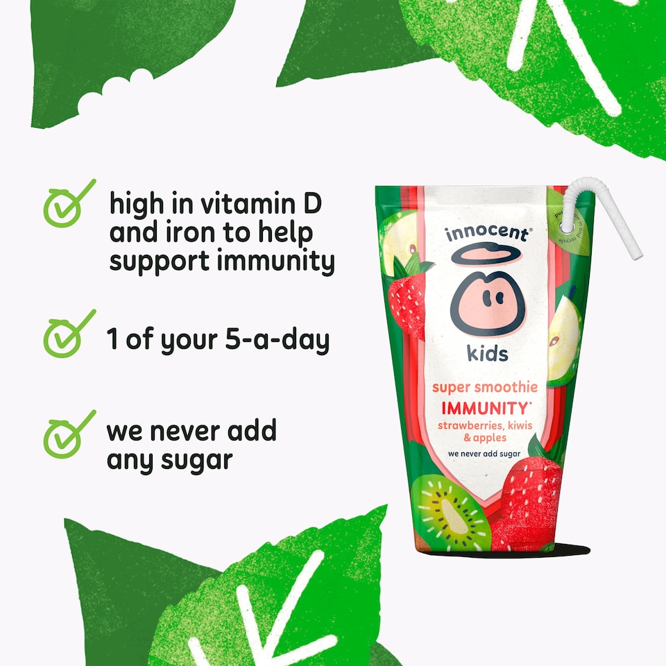 image 1 of innocent Kids Super Smoothies Strawberries, Kiwis & Apples 4 x 150ml