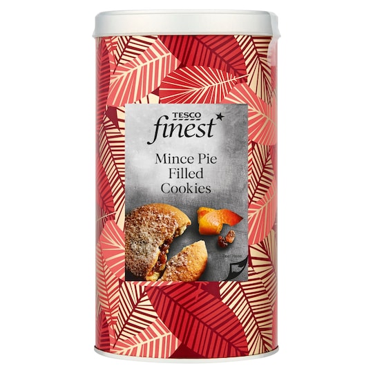 Tesco Finest Mince Pie Filled Cookies Tin 180G Tesco Groceries