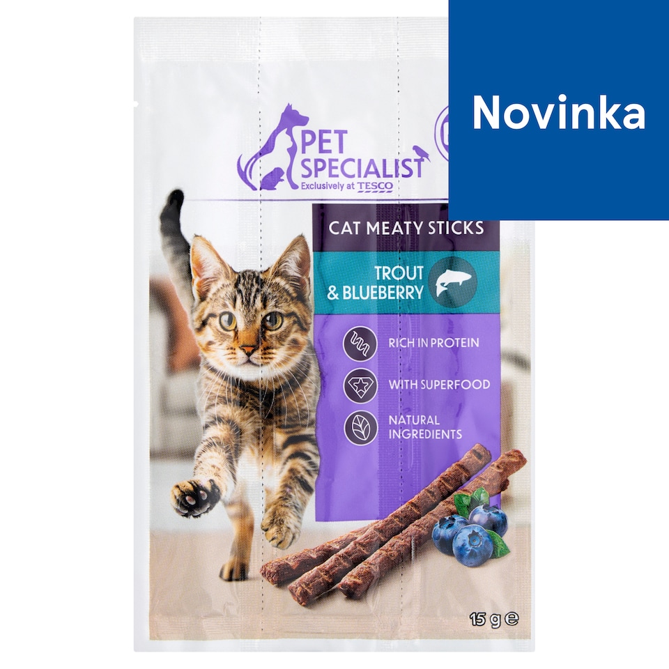 Pet Specialist Cat Meaty Sticks Trout & Bueberry 3 x 5 g (15 g)